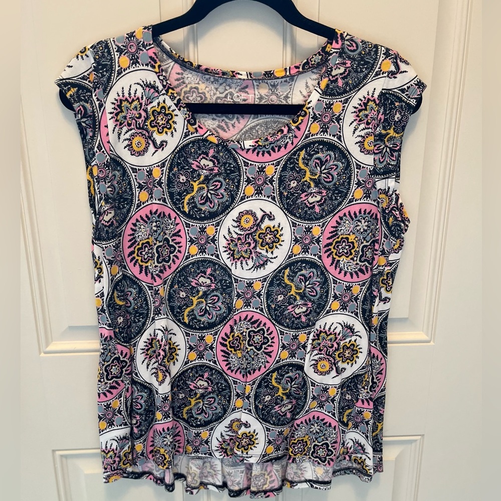 Cap sleeve cotton blouse with peplum back